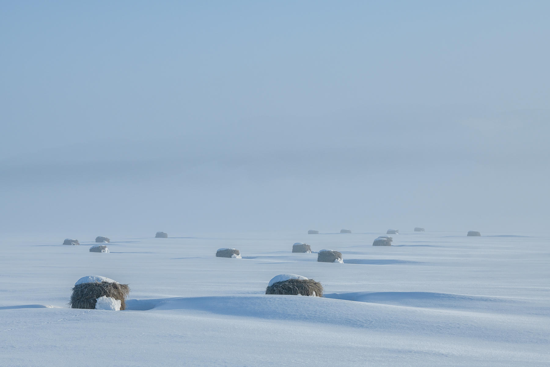 Haystacks in the Mist : Japan, Hokkaido, Silent Snow : ELIZABETH SANJUAN PHOTOGRAPHY